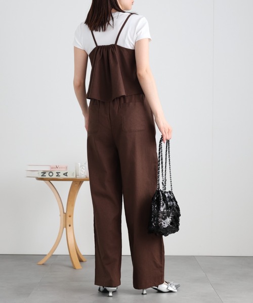 sakishimatokyo（サキシマトーキョー）の「ボックスプリーツキャミ＆ワイドパンツ　セットアップ（セットアップ・レディース・ベージュ/ブラック/ダークブラウン/ブラック系その他・FREE/LARGE）」の7枚目の写真