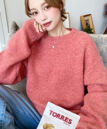 moment+（モーメントプラス）の「ゆったりもちもちミックスカラーニットプルオーバー（ニット/セーター）」