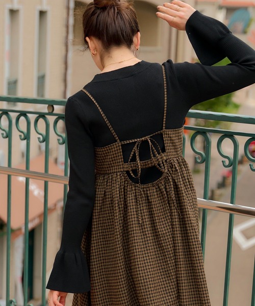 titivate（ティティベイト）の「チェックボリュームキャミソール