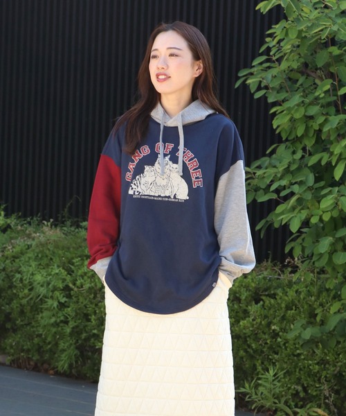 KRIFF MAYER Lady's Collection(クリフメイヤーレディースコレクション)の「アメカジBIGパーカー(パーカー・レディース・ワインレッド/ネイビー/グリーン/グレー/その他5/カラフル・MEDIUM/LARGE)」の5枚目の写真