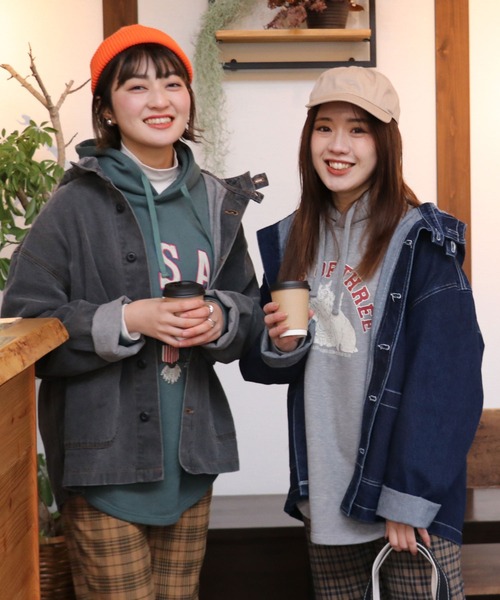 KRIFF MAYER Lady's Collection(クリフメイヤーレディースコレクション)の「アメカジBIGパーカー(パーカー・レディース・ワインレッド/ネイビー/グリーン/グレー/その他5/カラフル・MEDIUM/LARGE)」の12枚目の写真
