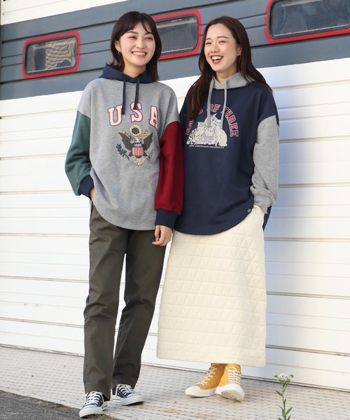 KRIFF MAYER Lady's Collection(クリフメイヤーレディースコレクション)の「アメカジBIGパーカー(パーカー・レディース・ワインレッド/ネイビー/グリーン/グレー/その他5/カラフル・MEDIUM/LARGE)」の14枚目の写真