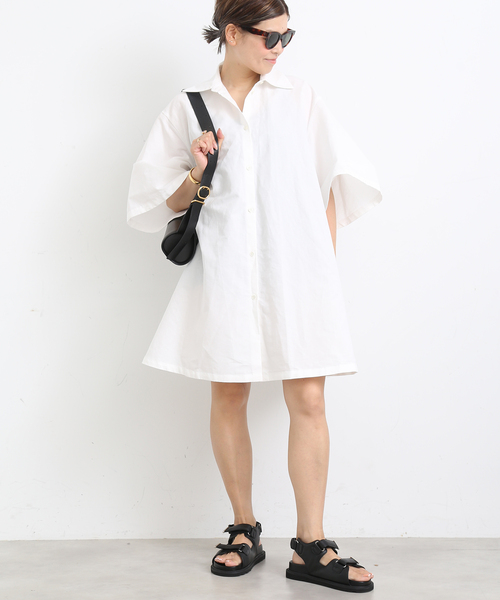 CELERI/セルリ】MINI DRESS ミニドレス コットンリネンシャツ