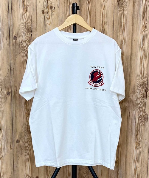 AVIREX(アヴィレックス)の「TOP GUN SHEETING PATCH T-SHIT トップガン半袖Tシャツ(Tシャツ/カットソー・メンズ・ホワイト/ネイビー/ブラック/オレンジ・M/L/XL/XXL)」の5枚目の写真