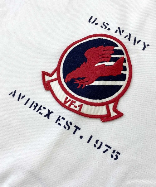 AVIREX(アヴィレックス)の「TOP GUN SHEETING PATCH T-SHIT トップガン半袖Tシャツ(Tシャツ/カットソー・メンズ・ホワイト/ネイビー/ブラック/オレンジ・M/L/XL/XXL)」の6枚目の写真