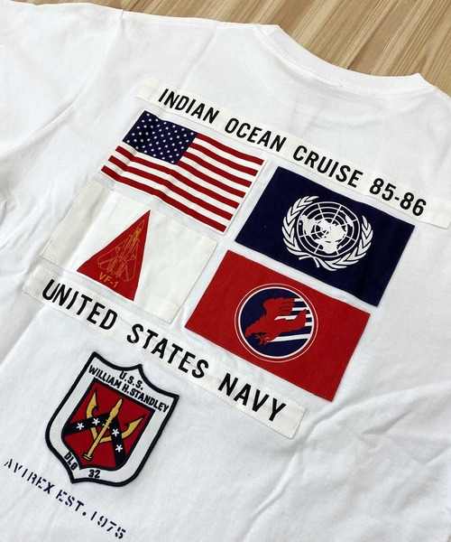 AVIREX(アヴィレックス)の「TOP GUN SHEETING PATCH T-SHIT トップガン半袖Tシャツ(Tシャツ/カットソー・メンズ・ホワイト/ネイビー/ブラック/オレンジ・M/L/XL/XXL)」の7枚目の写真