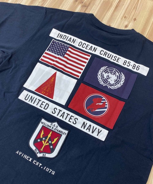 AVIREX(アヴィレックス)の「TOP GUN SHEETING PATCH T-SHIT トップガン半袖Tシャツ(Tシャツ/カットソー・メンズ・ホワイト/ネイビー/ブラック/オレンジ・M/L/XL/XXL)」の13枚目の写真