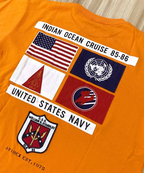 AVIREX(アヴィレックス)の「TOP GUN SHEETING PATCH T-SHIT トップガン半袖Tシャツ(Tシャツ/カットソー・メンズ・ホワイト/ネイビー/ブラック/オレンジ・M/L/XL/XXL)」の16枚目の写真