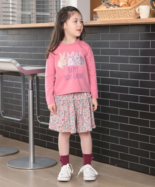trois lapins kp(トロワラパンケーピー)の「うさぎプリント長袖Tシャツ(100~150cm)(Tシャツ/カットソー・キッズ・ピンク/オフホワイト・120cm/150cm/110cm/130cm/100cm/140cm)」の3枚目の写真