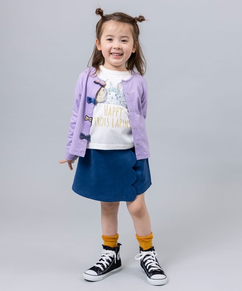trois lapins kp(トロワラパンケーピー)の「うさぎプリント長袖Tシャツ(100~150cm)(Tシャツ/カットソー・キッズ・ピンク/オフホワイト・120cm/150cm/110cm/130cm/100cm/140cm)」の5枚目の写真