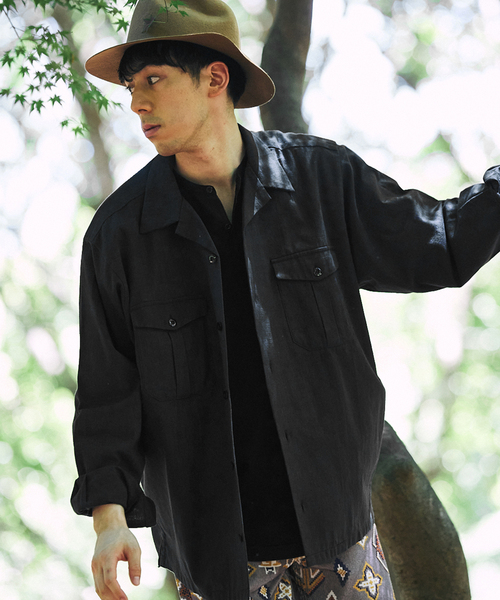 JOURNAL STANDARD relume（ジャーナルスタンダード　レリューム）の「【ARMY TWILL / アーミーツイル】別注 コットンスラブシャツ（シャツ/ブラウス・メンズ・カーキ/ホワイト×ホワイト/ブラックミックス・MEDIUM/LARGE）」の12枚目の写真