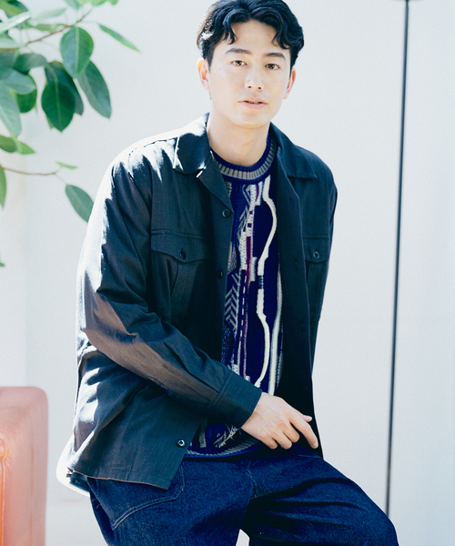 JOURNAL STANDARD relume（ジャーナルスタンダード　レリューム）の「【ARMY TWILL / アーミーツイル】別注 コットンスラブシャツ（シャツ/ブラウス・メンズ・カーキ/ホワイト×ホワイト/ブラックミックス・MEDIUM/LARGE）」の19枚目の写真