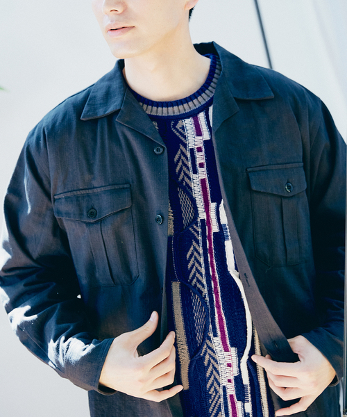 JOURNAL STANDARD relume（ジャーナルスタンダード　レリューム）の「【ARMY TWILL / アーミーツイル】別注 コットンスラブシャツ（シャツ/ブラウス・メンズ・カーキ/ホワイト×ホワイト/ブラックミックス・MEDIUM/LARGE）」の22枚目の写真