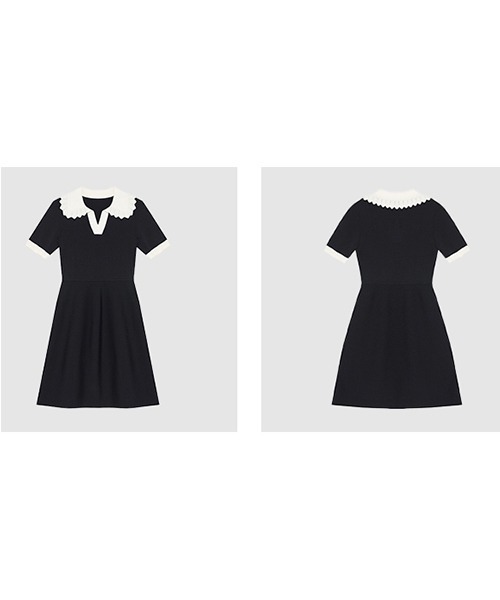 Fano Studios（ファノ ストゥディオズ）の「フリルカラースキッパーネックニットミニワンピース FX23L306【Fano Studios】（ワンピース・レディース・ブラック・L/M/S）」の14枚目の写真