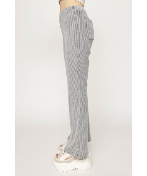 SLY(スライ)の「BI COLOR RIB CUT PT バイカラー リブ カットパンツ ウエストゴム フレアパンツ リラックス セットアップ可能(スラックス・レディース・ブラック/ホワイト系その他2/ブルー系その他・1/2)」の17枚目の写真