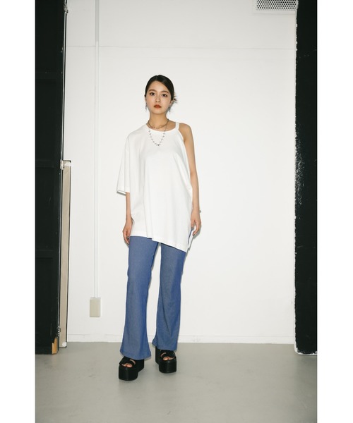パンツ MEER. RIB HEM VELVET PT ハイウエストデニムショートパンツ【SEADRESS シードレス