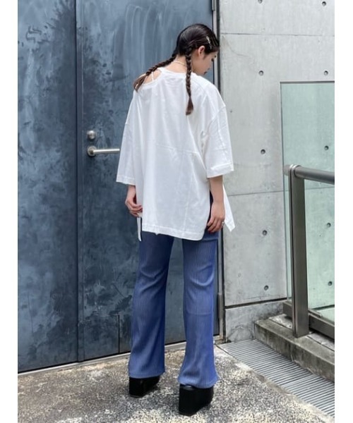 パンツ MEER. RIB HEM VELVET PT セール】BI COLOR RIB CUT PT バイカラー リブ カットパンツ