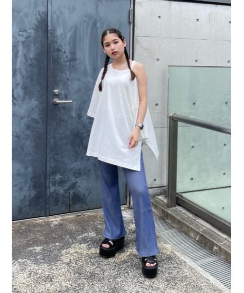 セール】BI COLOR RIB CUT PT バイカラー リブ カットパンツ