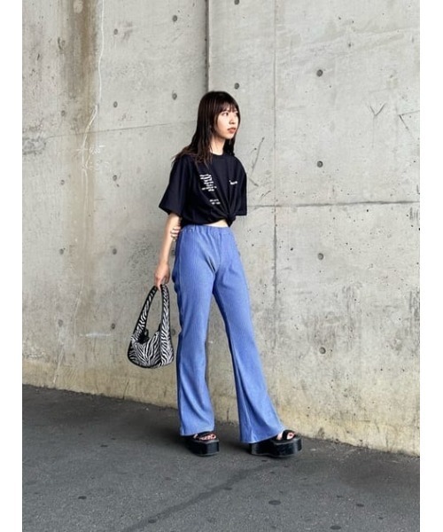 セール】BI COLOR RIB CUT PT バイカラー リブ カットパンツ