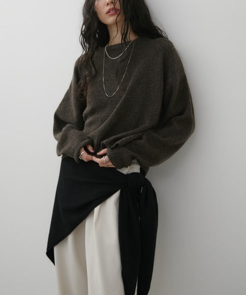 Aunt Marie's(アントマリーズ)の「ミックスショート丈プルオーバーニット(ニット/セーター・レディース・ピンク/グレー/グリーン/その他/イエロー/ベージュ/ブラック/ブルー/ブラウン/パープル・FREE)」の4枚目の写真