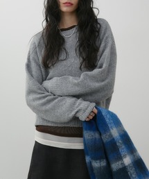 Aunt Marie's（アントマリーズ）の「ミックスショート丈プルオーバーニット（ニット/セーター）」