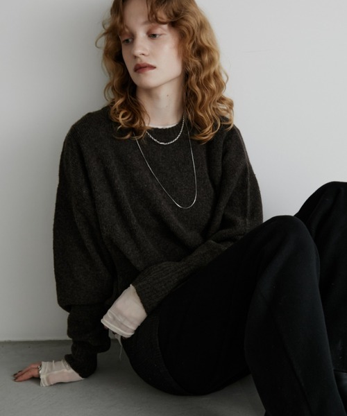 Aunt Marie's(アントマリーズ)の「ミックスショート丈プルオーバーニット(ニット/セーター・レディース・ピンク/グレー/グリーン/その他/イエロー/ベージュ/ブラック/ブルー/ブラウン/パープル・FREE)」の14枚目の写真