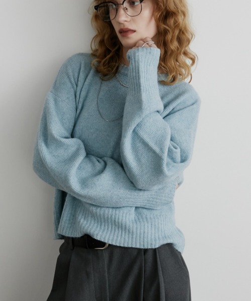 Aunt Marie's(アントマリーズ)の「ミックスショート丈プルオーバーニット(ニット/セーター・レディース・ピンク/グレー/グリーン/その他/イエロー/ベージュ/ブラック/ブルー/ブラウン/パープル・FREE)」の19枚目の写真