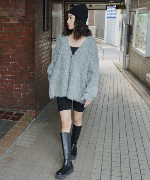 Auntie Rosa Holiday（アンティローザホリデー）の「シャギーオーバーサイズカーディガン（カーディガン/ボレロ・レディース・グレー/アイボリー/グリーン/ブラック・FREE）」の15枚目の写真