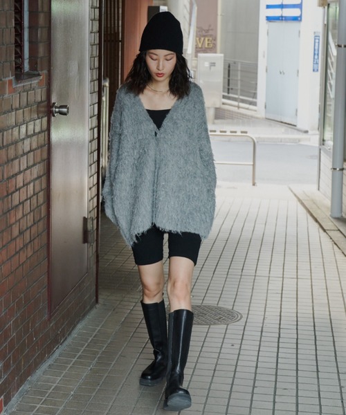 Auntie Rosa Holiday（アンティローザホリデー）の「シャギーオーバーサイズカーディガン（カーディガン/ボレロ・レディース・グレー/アイボリー/グリーン/ブラック・FREE）」の14枚目の写真