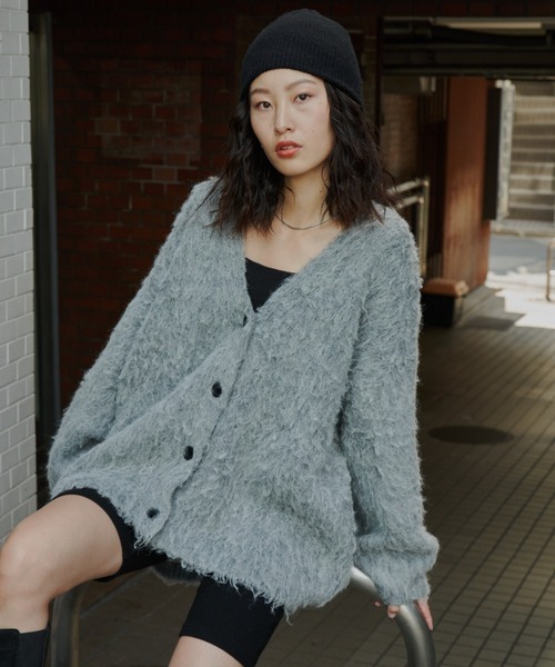 Auntie Rosa Holiday（アンティローザホリデー）の「シャギーオーバーサイズカーディガン（カーディガン/ボレロ・レディース・グレー/アイボリー/グリーン/ブラック・FREE）」の7枚目の写真