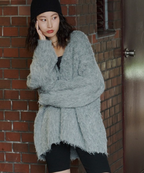 Auntie Rosa Holiday（アンティローザホリデー）の「シャギーオーバーサイズカーディガン（カーディガン/ボレロ・レディース・グレー/アイボリー/グリーン/ブラック・FREE）」の8枚目の写真