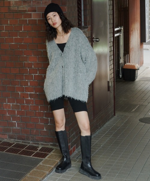 Auntie Rosa Holiday（アンティローザホリデー）の「シャギーオーバーサイズカーディガン（カーディガン/ボレロ・レディース・グレー/アイボリー/グリーン/ブラック・FREE）」の16枚目の写真