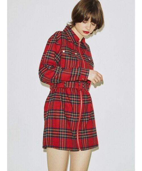 jouetie（ジュエティ）の「フロントZIPミニワンピース（ワンピース・レディース・クリア/ブラック/ブラウン/レッド・MEDIUM）」の12枚目の写真