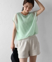 レイヤードシアーフレンチプルオーバー