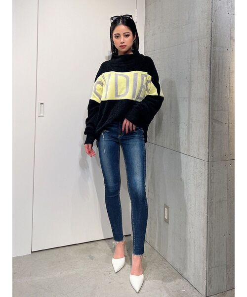 GYDA（ジェイダ）の「GYDIESベロアモールニットトップス（ニット/セーター・レディース・ブラック/グレー/オフホワイト・FREE）」の13枚目の写真