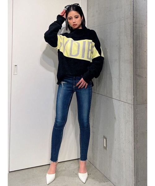 GYDA（ジェイダ）の「GYDIESベロアモールニットトップス（ニット/セーター・レディース・ブラック/グレー/オフホワイト・FREE）」の8枚目の写真