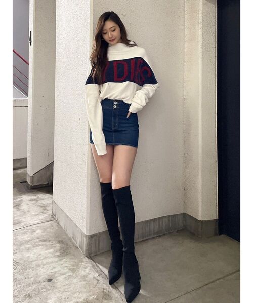 GYDA（ジェイダ）の「GYDIESベロアモールニットトップス（ニット/セーター・レディース・ブラック/グレー/オフホワイト・FREE）」の7枚目の写真