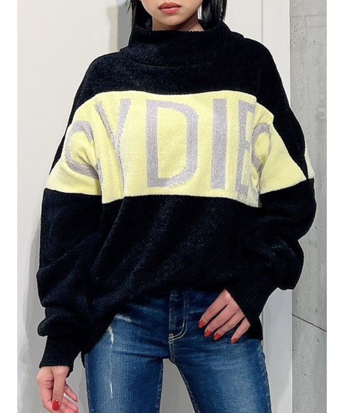 GYDA（ジェイダ）の「GYDIESベロアモールニットトップス（ニット/セーター・レディース・ブラック/グレー/オフホワイト・FREE）」の2枚目の写真