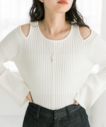 mystic | カットアウトリブニット(ニット/セーター)