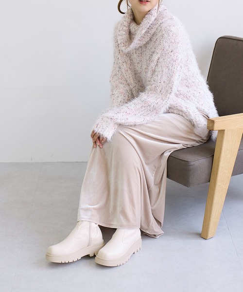 noyau(ノヤウ)の「厚底プラットフォームブーツ(ブーツ・レディース・ベージュ/ブラック/ダークグレー・L/M/LL/S)」の7枚目の写真