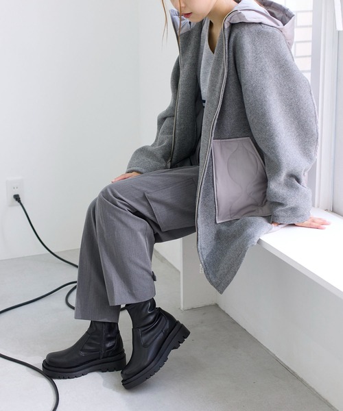 noyau(ノヤウ)の「厚底プラットフォームブーツ(ブーツ・レディース・ベージュ/ブラック/ダークグレー・L/M/LL/S)」の10枚目の写真