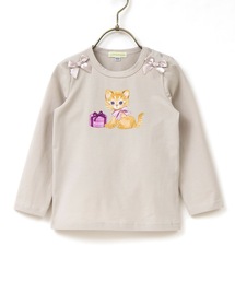 panpantutu | テディベア・リボンキャットトップス(長袖)(80-130cm)(Tシャツ/カットソー)