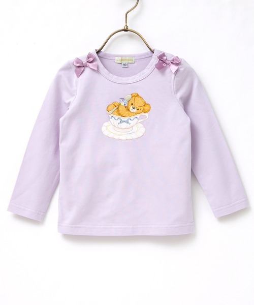 panpantutu（パンパンチュチュ）の「テディベア・リボンキャットトップス(長袖)(80-130cm)（Tシャツ/カットソー・キッズ・ライトベージュ/レッド/ネイビー/ラベンダー/ベージュ系その他・80ｃｍ/130cm/100cm/110cm/90cm/120cm）」の12枚目の写真