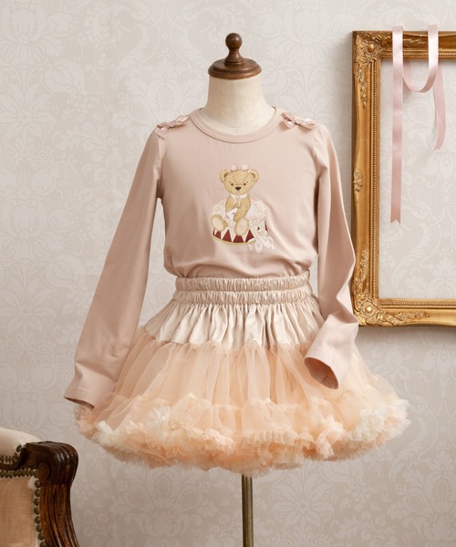 panpantutu（パンパンチュチュ）の「テディベア・リボンキャットトップス(長袖)(80-130cm)（Tシャツ/カットソー・キッズ・ライトベージュ/レッド/ネイビー/ラベンダー/ベージュ系その他・80ｃｍ/130cm/100cm/110cm/90cm/120cm）」の15枚目の写真