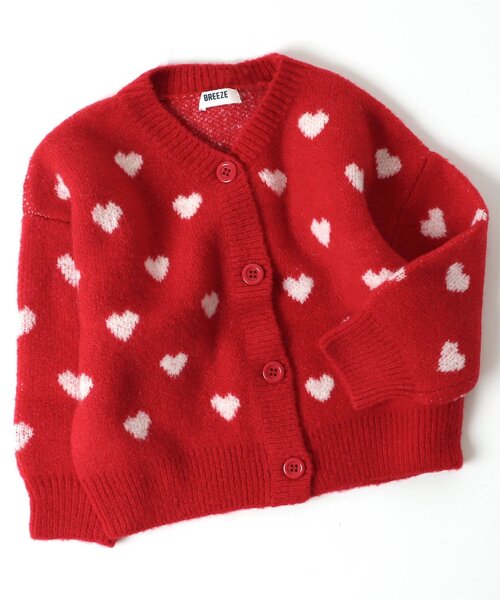 セール】ハート・お花柄ニットカーディガン（カーディガン/ボレロ