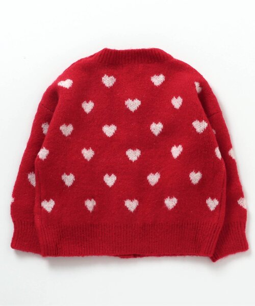 セール】ハート・お花柄ニットカーディガン（カーディガン/ボレロ