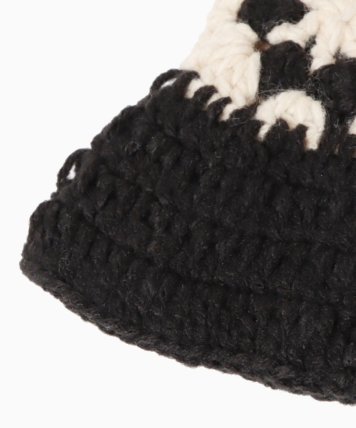 Theater code（シアターコード）の「crochet hat/クロシェ編みハット（ハット・メンズ・ブラック/ネイビー・FREE）」の4枚目の写真