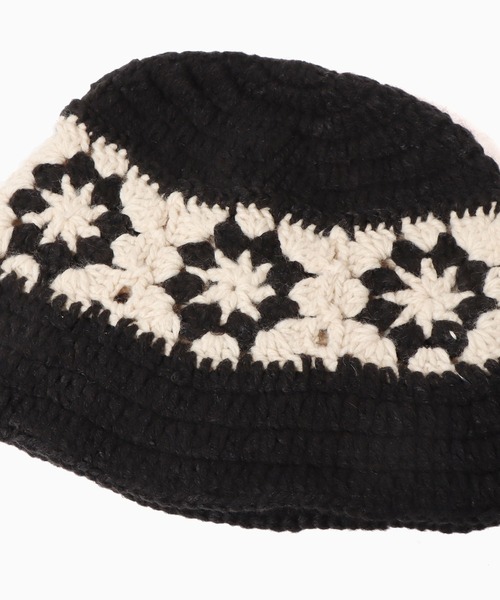 Theater code（シアターコード）の「crochet hat/クロシェ編みハット（ハット・メンズ・ブラック/ネイビー・FREE）」の5枚目の写真