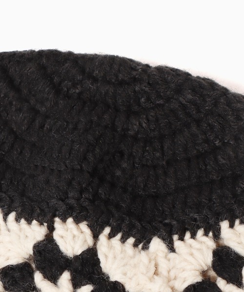 Theater code（シアターコード）の「crochet hat/クロシェ編みハット（ハット・メンズ・ブラック/ネイビー・FREE）」の3枚目の写真