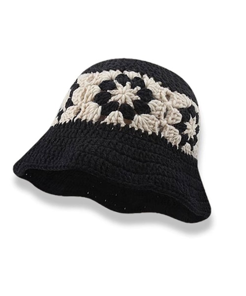 Theater code（シアターコード）の「crochet hat/クロシェ編みハット（ハット・メンズ・ブラック/ネイビー・FREE）」の10枚目の写真